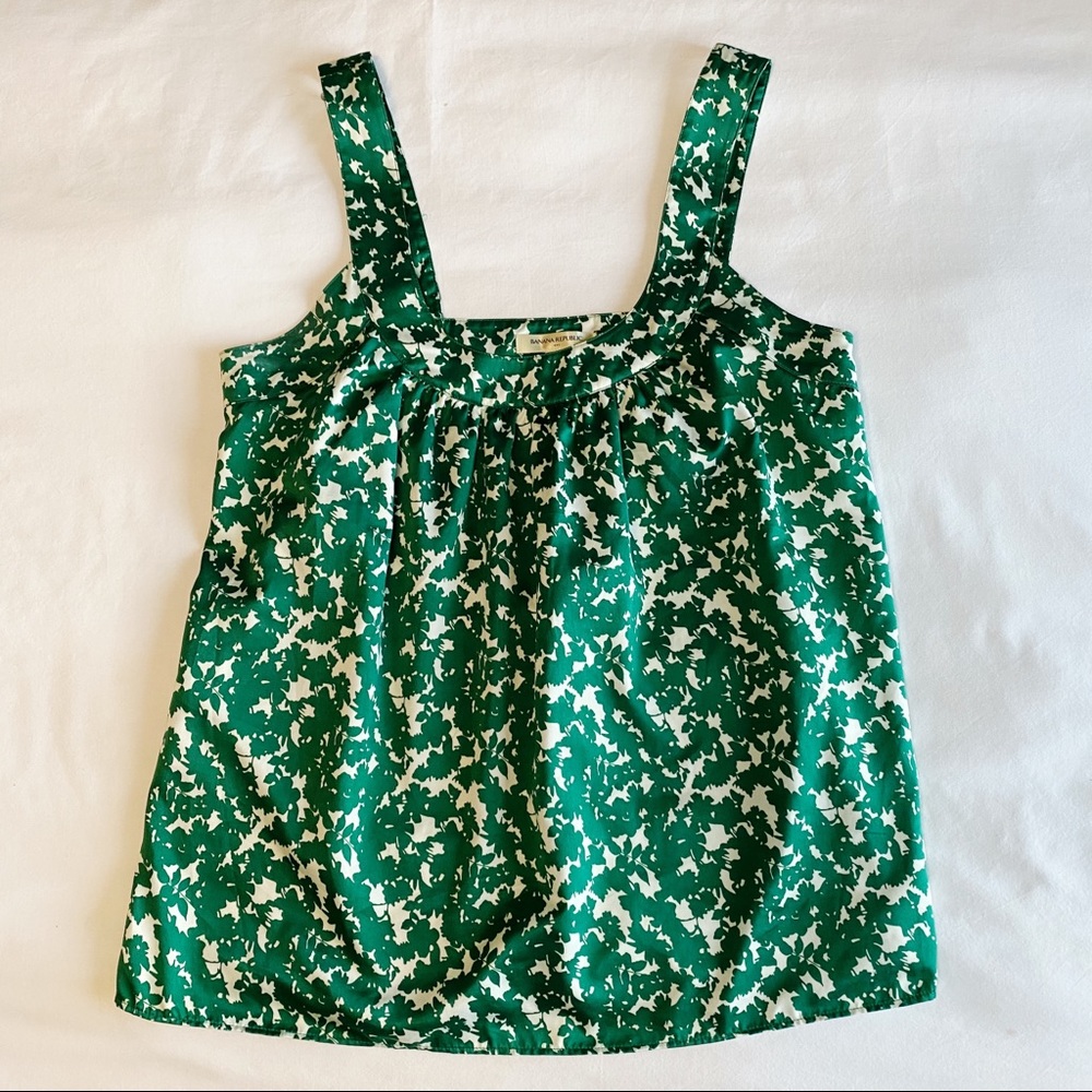 BANANA REPUBLIC dress blouse tank S Green White